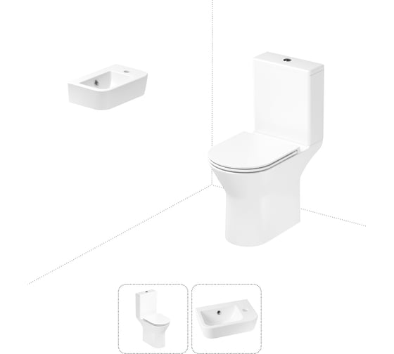 Изображение товара Безободковый напольный унитаз Lavinia Boho Elegant Rimless в комплекте 2 в 1 202008294