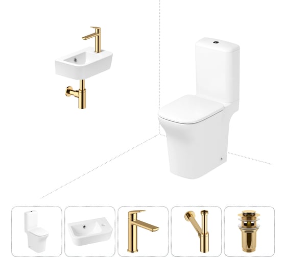 Изображение товара Безободковый напольный унитаз Lavinia Boho Bristol Rimless в комплекте 5 в 1 202008497