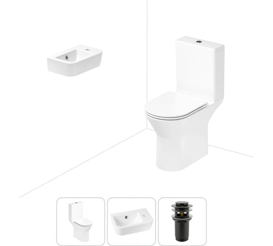 Изображение товара Безободковый напольный унитаз Lavinia Boho Elegant Rimless в комплекте 3 в 1 202008341