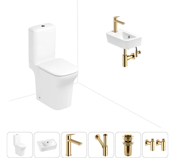 Изображение товара Безободковый напольный унитаз Lavinia Boho Bristol Rimless в комплекте 6 в 1 202008632