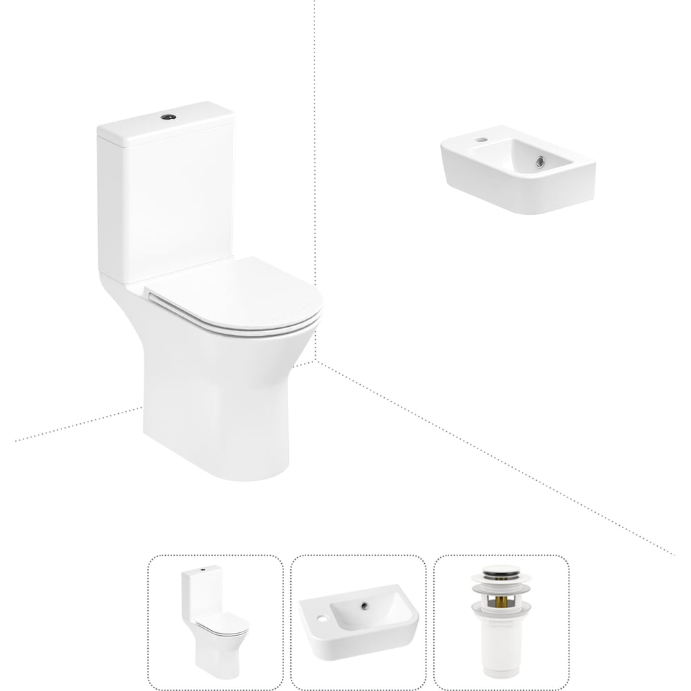 Изображение товара Безободковый напольный унитаз Lavinia Boho Elegant Rimless с микролифтом и каскадным сливом