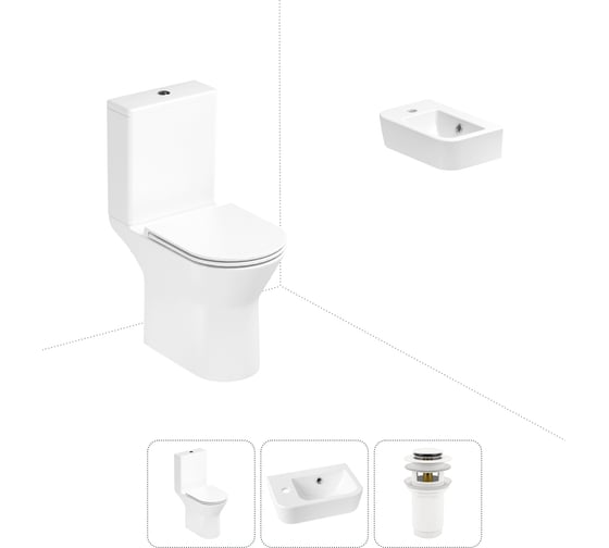 Изображение товара Безободковый напольный унитаз Lavinia Boho Elegant Rimless в комплекте 3 в 1 202008389