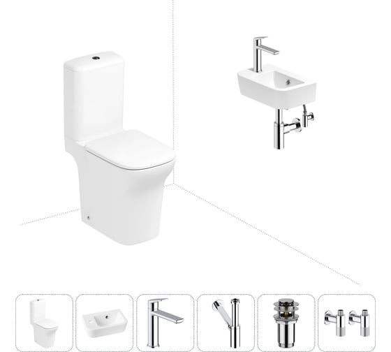 Изображение товара Безободковый напольный унитаз Lavinia Boho Bristol Rimless в комплекте 6 в 1 202008630