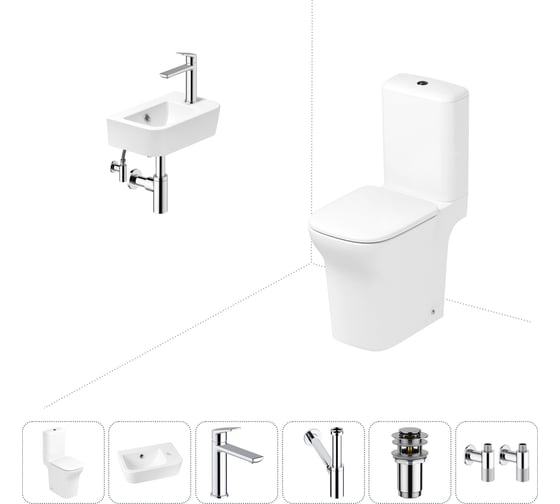 Изображение товара Безободковый напольный унитаз Lavinia Boho Bristol Rimless в комплекте 6 в 1 202008585