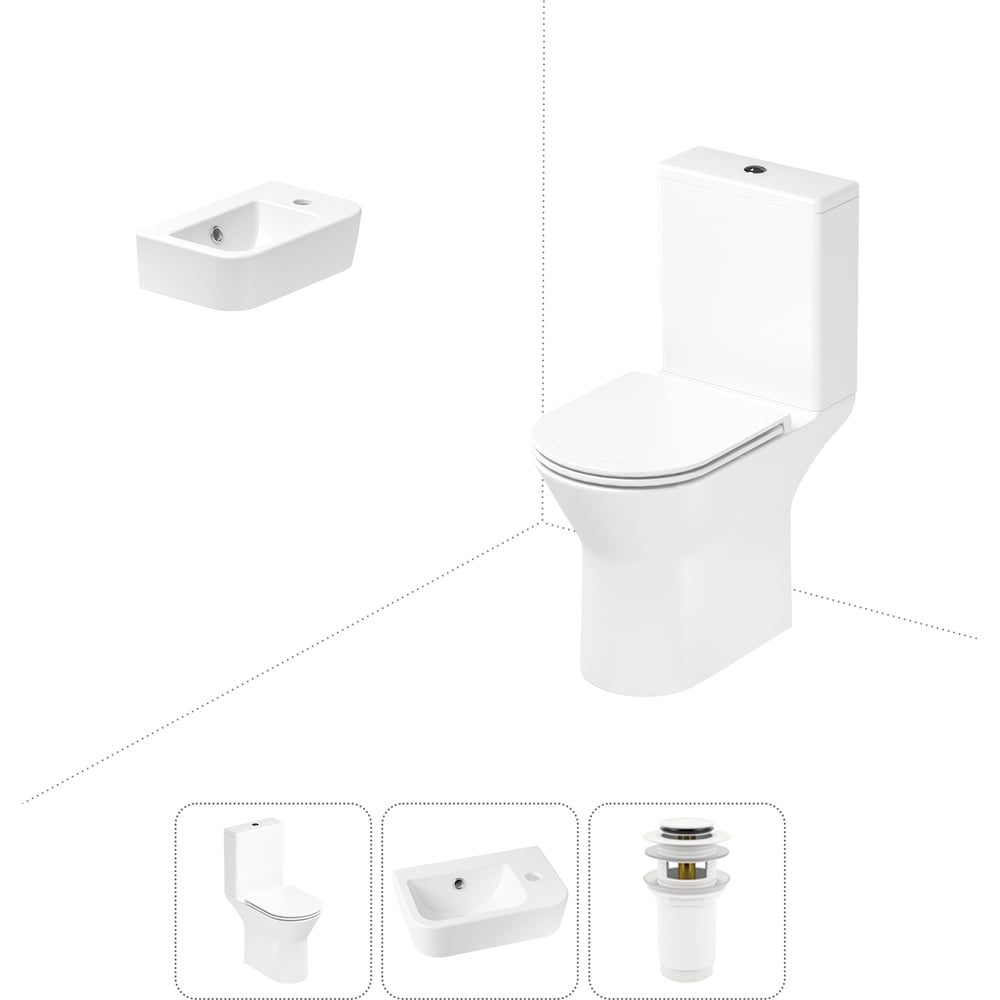 Изображение товара Безободковый напольный унитаз Lavinia Boho Elegant Rimless 3 в 1 с раковиной