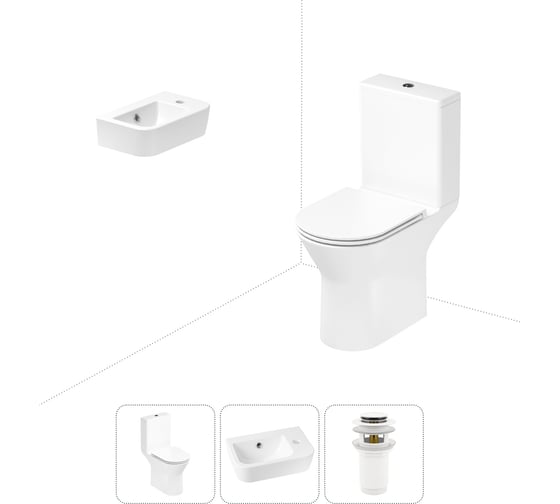 Изображение товара Безободковый напольный унитаз Lavinia Boho Elegant Rimless в комплекте 3 в 1 202008344