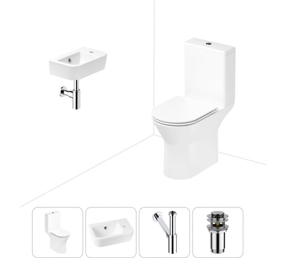 Изображение товара Безободковый напольный унитаз Lavinia Boho Elegant Rimless в комплекте 4 в 1 202008430