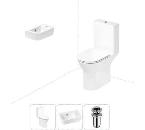 Изображение товара Безободковый напольный унитаз Lavinia Boho Elegant Rimless в комплекте 3 в 1 202008340