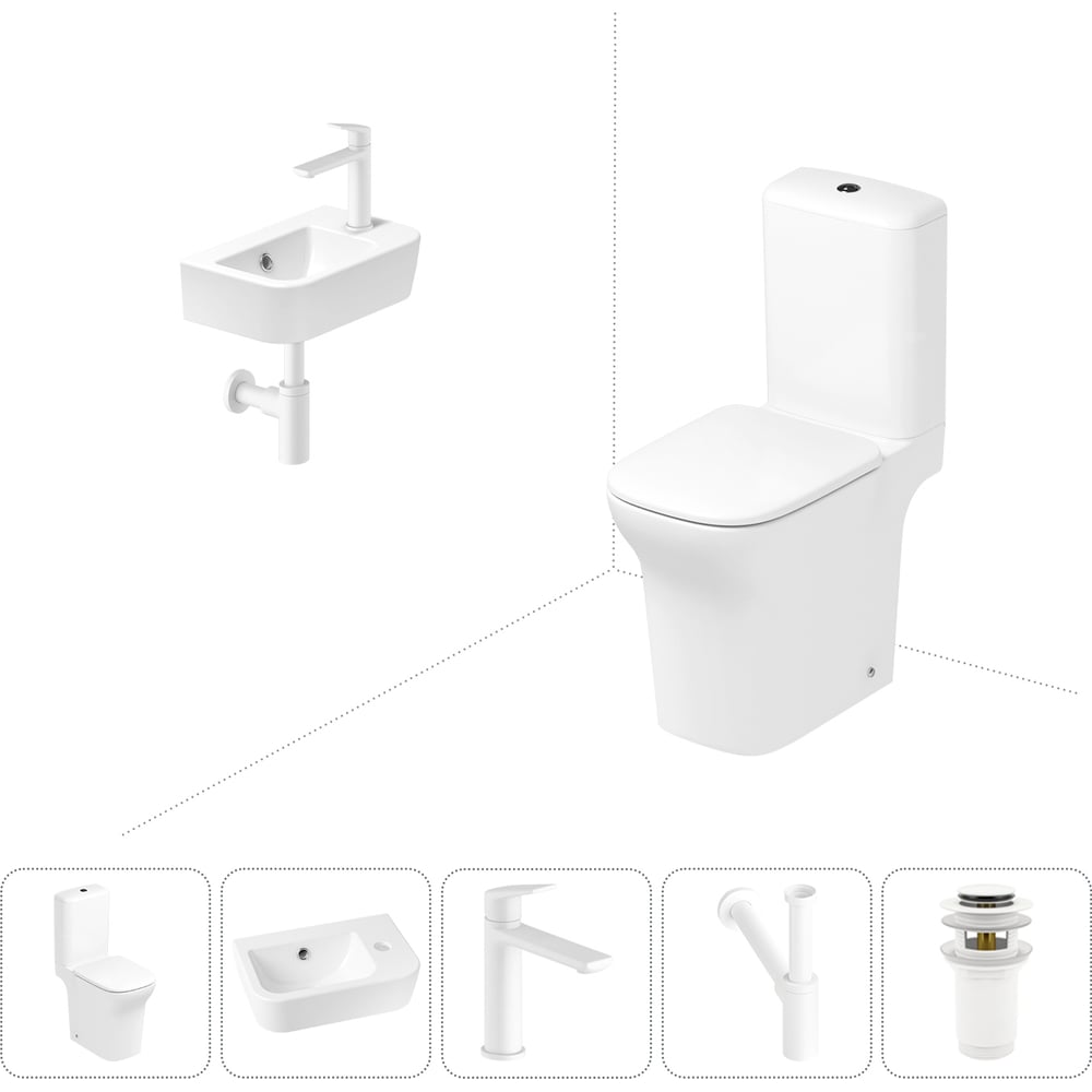 Изображение товара Безободковый напольный унитаз Lavinia Boho Bristol Rimless с комплектом 5 в 1