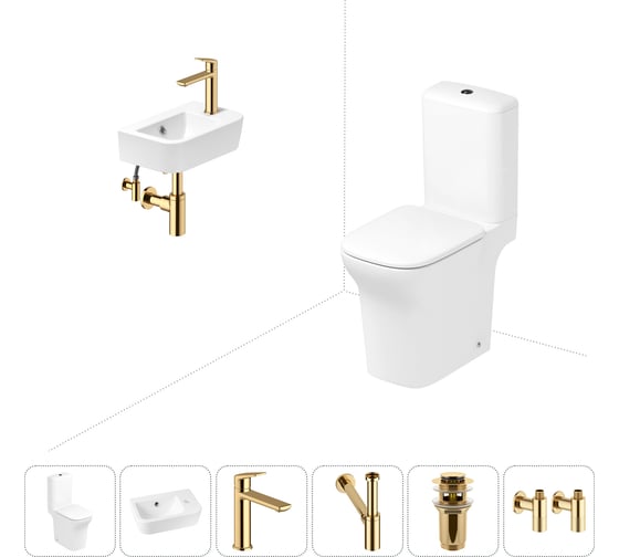 Изображение товара Безободковый напольный унитаз Lavinia Boho Bristol Rimless в комплекте 6 в 1 202008587