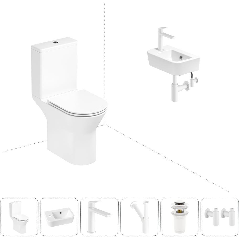 Изображение товара Безободковый напольный унитаз Lavinia Boho Elegant Rimless с комплектом 6 в 1