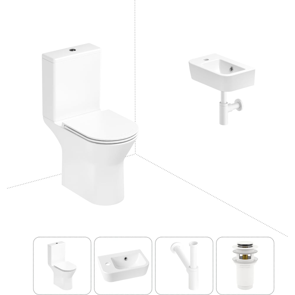 Изображение товара Безободковый напольный унитаз Lavinia Boho Elegant Rimless в комплекте 4 в 1 202008479