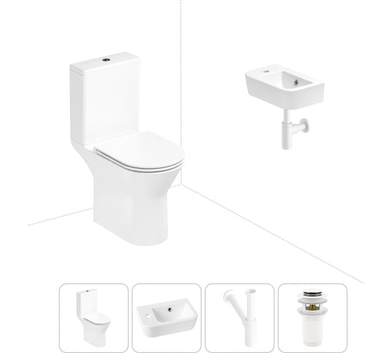 Изображение товара Безободковый напольный унитаз Lavinia Boho Elegant Rimless в комплекте 4 в 1 202008479