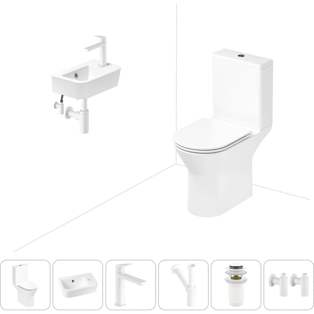 Изображение товара Безободковый напольный унитаз Lavinia Boho Elegant Rimless с комплектом 6 в 1