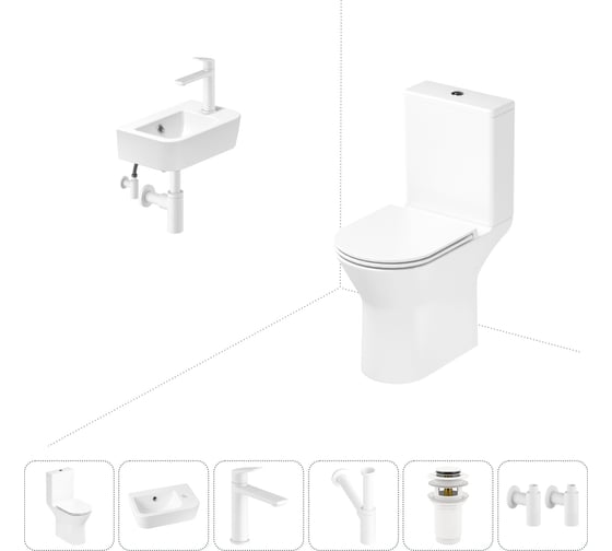 Изображение товара Безободковый напольный унитаз Lavinia Boho Elegant Rimless в комплекте 6 в 1 202008614