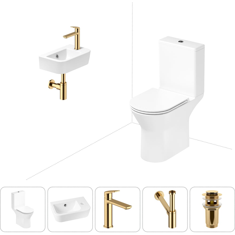 Изображение товара Безободковый напольный унитаз Lavinia Boho Elegant Rimless в комплекте 5 в 1