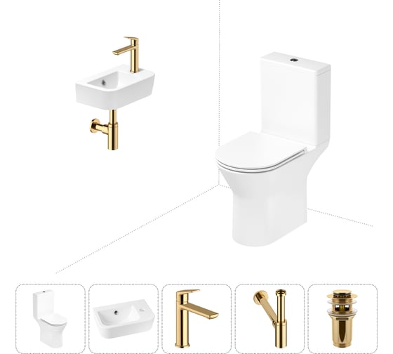 Изображение товара Безободковый напольный унитаз Lavinia Boho Elegant Rimless в комплекте 5 в 1 202008522