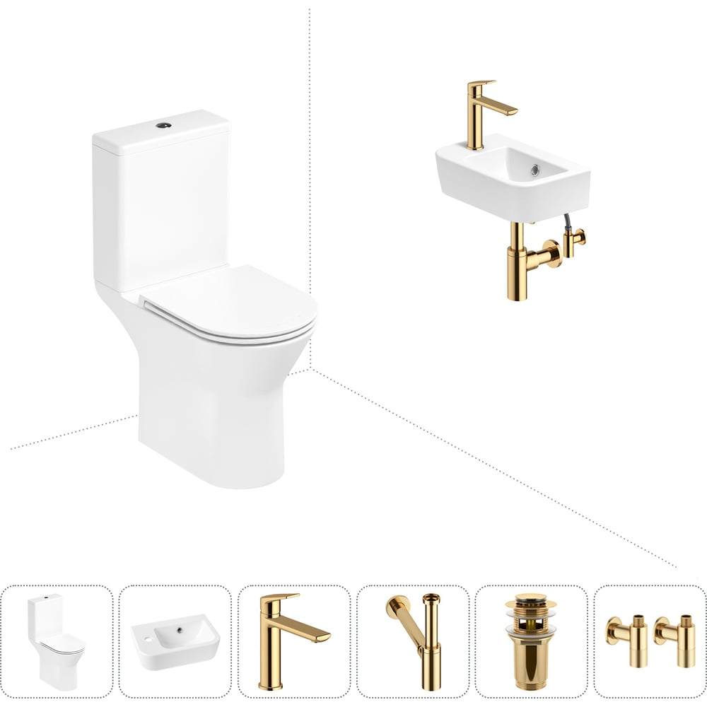 Изображение товара Безободковый напольный унитаз Lavinia Boho Elegant Rimless с комплектом 6 в 1