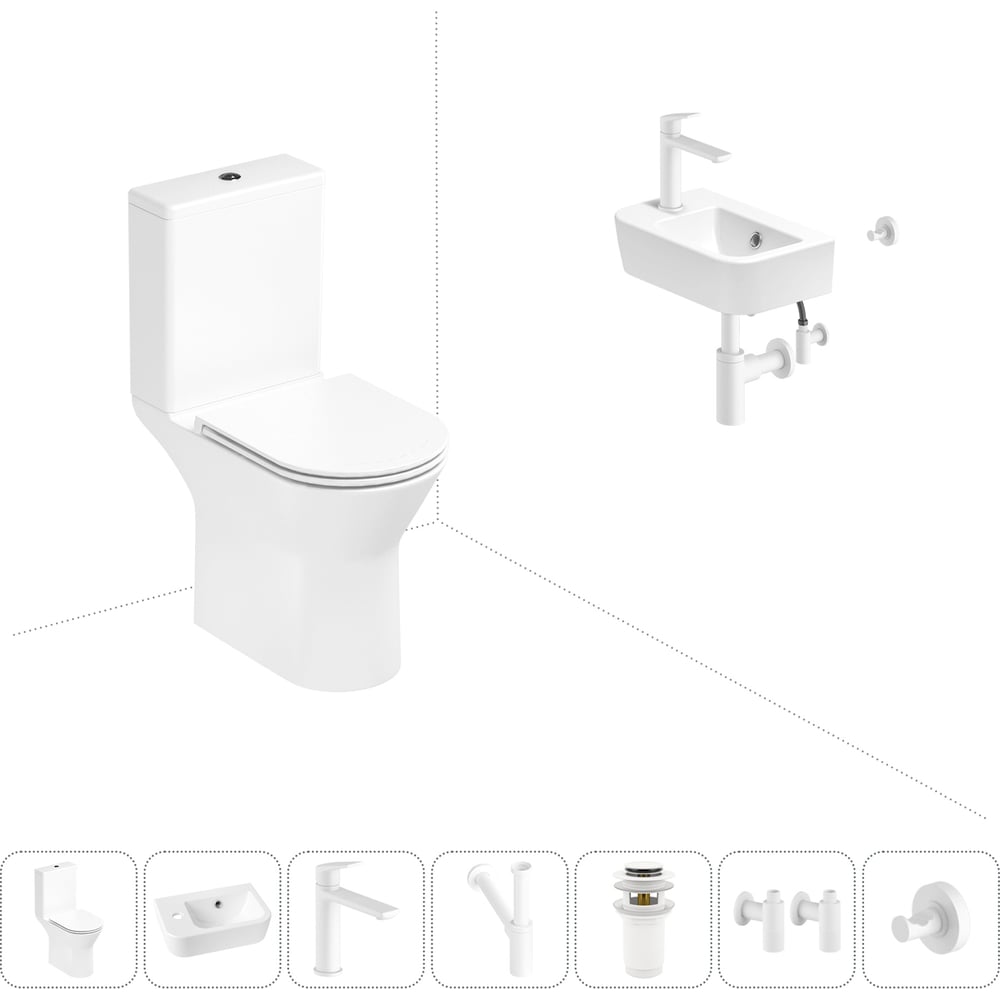 Изображение товара Безободковый напольный унитаз Lavinia Boho Elegant Rimless с раковиной