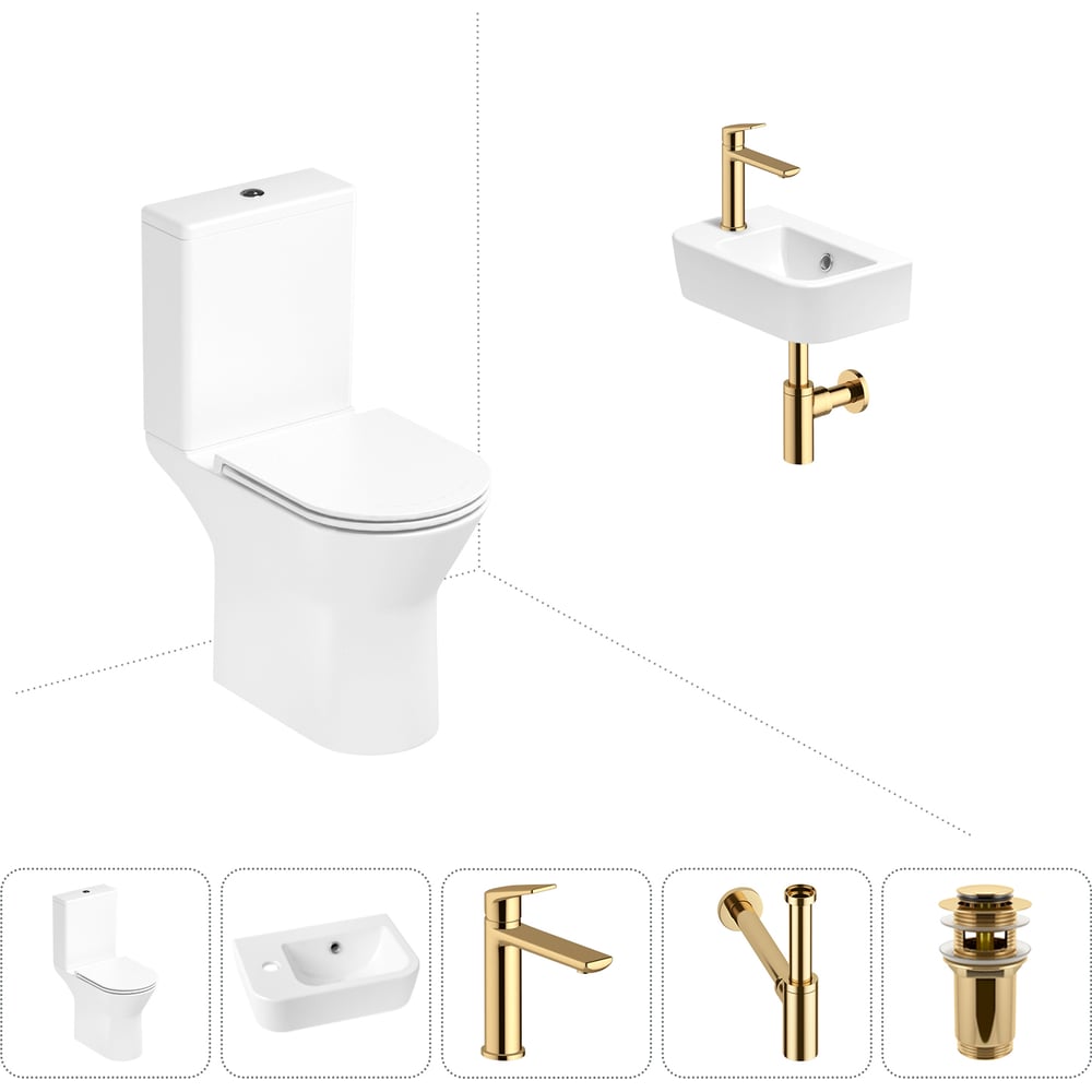 Изображение товара Безободковый напольный унитаз Lavinia Boho Elegant Rimless 5 в 1 комплект