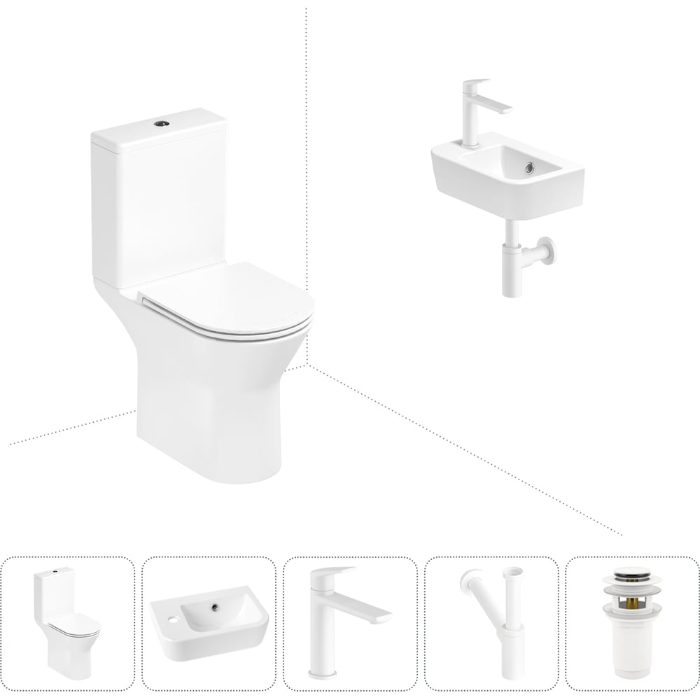 Изображение товара Безободковый напольный унитаз Lavinia Boho Elegant Rimless матовый белый