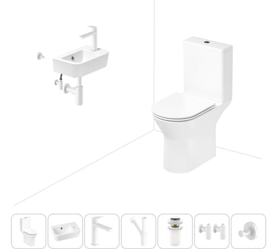 Изображение товара Безободковый напольный унитаз Lavinia Boho Elegant Rimless в комплекте 7 в 1 202008794