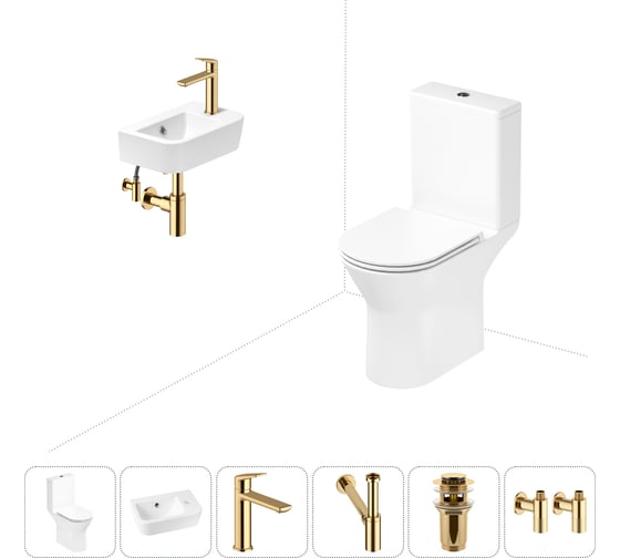 Изображение товара Безободковый напольный унитаз Lavinia Boho Elegant Rimless в комплекте 6 в 1 202008612