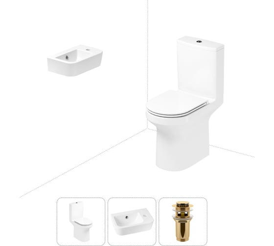 Изображение товара Безободковый напольный унитаз Lavinia Boho Grance Hill Rimless в комплекте 3 в 1 202008327