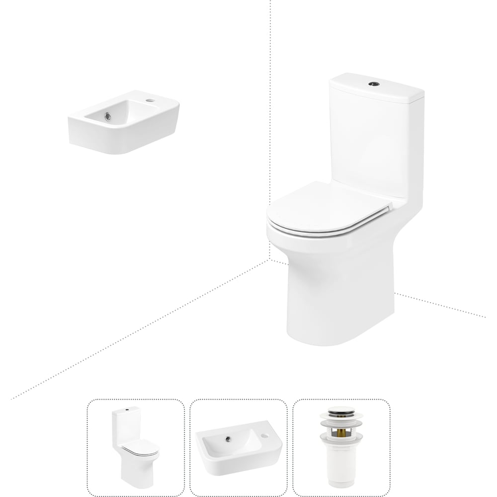 Изображение товара Безободковый напольный унитаз Lavinia Boho Grance Hill Rimless в комплекте 3 в 1 202008329