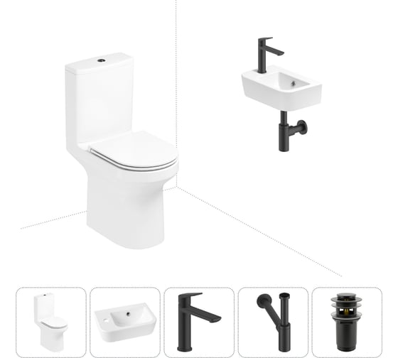 Изображение товара Безободковый напольный унитаз Lavinia Boho Grance Hill Rimless в комплекте 5 в 1 202008551