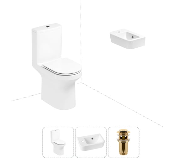 Изображение товара Безободковый напольный унитаз Lavinia Boho Grance Hill Rimless в комплекте 3 в 1 202008372