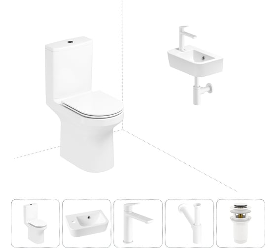 Изображение товара Безободковый напольный унитаз Lavinia Boho Grance Hill Rimless в комплекте 5 в 1 202008554