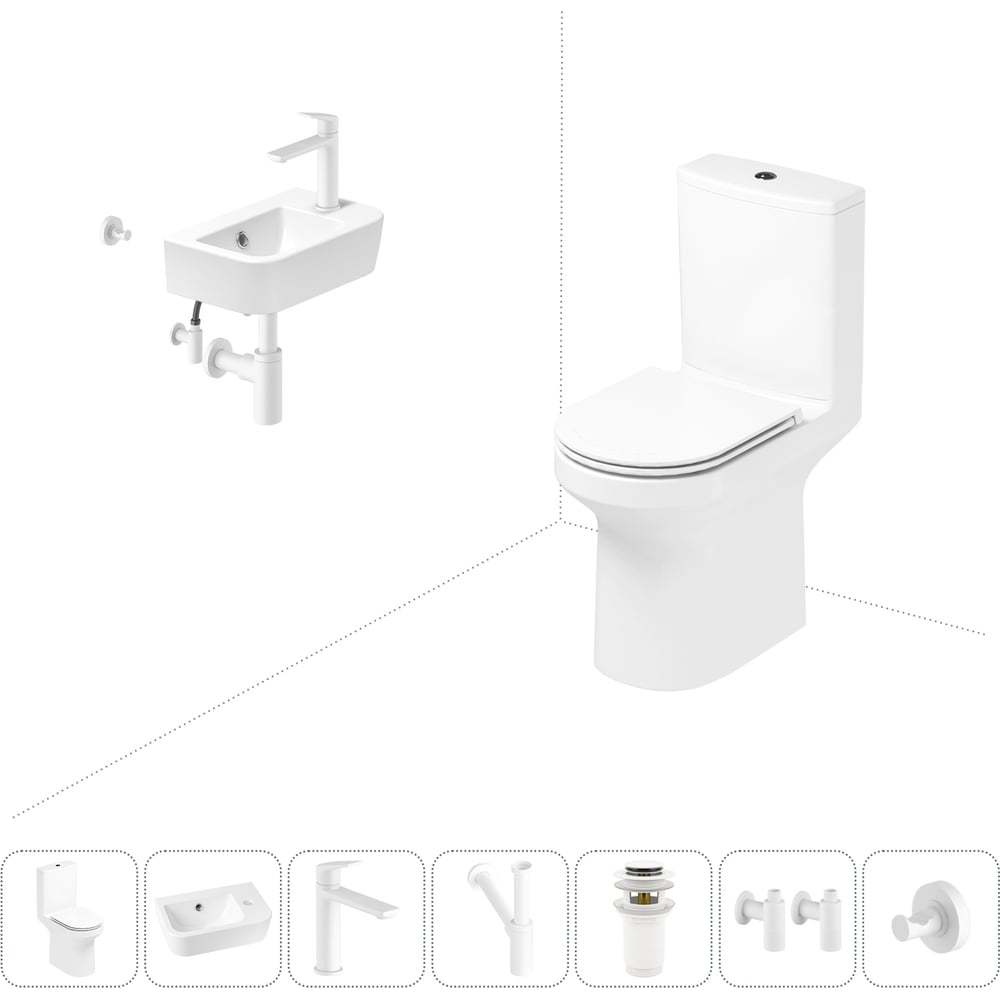 Изображение товара Безободковый напольный унитаз Lavinia Boho Grance Hill Rimless 7в1