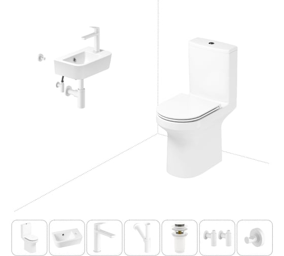 Изображение товара Безободковый напольный унитаз Lavinia Boho Grance Hill Rimless в комплекте 7 в 1 202008779