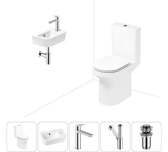 Изображение товара Безободковый напольный унитаз Lavinia Boho Grance Hill Rimless в комплекте 5 в 1 202008505