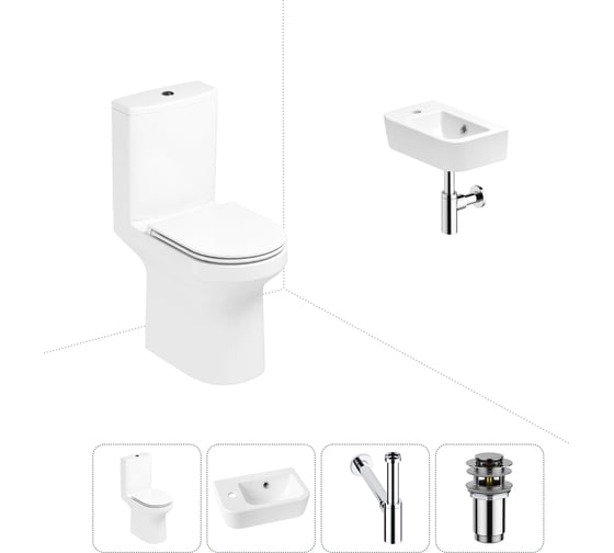 Изображение товара Безободковый напольный унитаз Lavinia Boho Grance Hill Rimless в комплекте 4 в 1 202008460