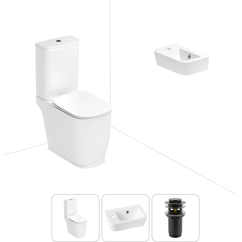 Изображение товара Унитаз-компакт Lavinia Boho Bell Pro 3 в 1 с раковиной и сиденьем