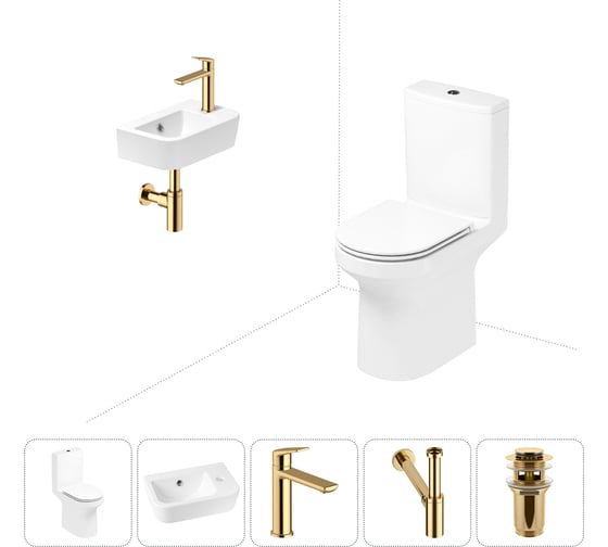 Изображение товара Безободковый напольный унитаз Lavinia Boho Grance Hill Rimless в комплекте 5 в 1 202008507