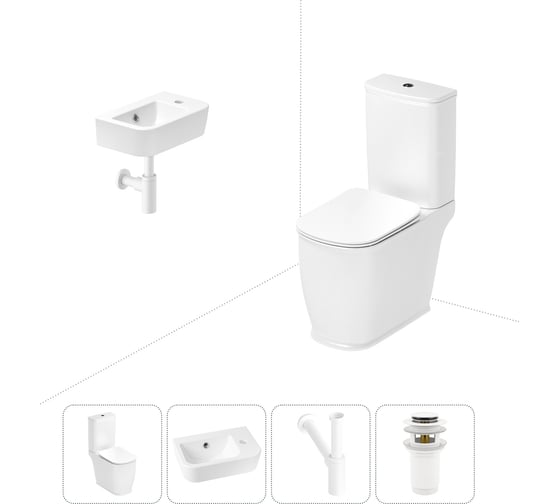 Изображение товара Унитаз-компакт Lavinia Boho Bell Pro в комплекте 4 в 1 для туалета 202008414