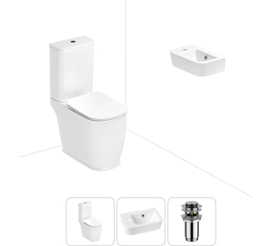 Изображение товара Унитаз-компакт Lavinia Boho Bell Pro в комплекте 3 в 1 для туалета 202008365