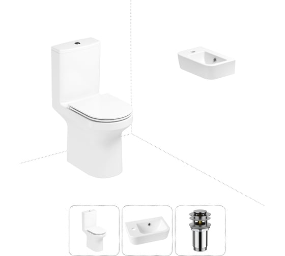 Изображение товара Безободковый напольный унитаз Lavinia Boho Grance Hill Rimless в комплекте 3 в 1 202008370