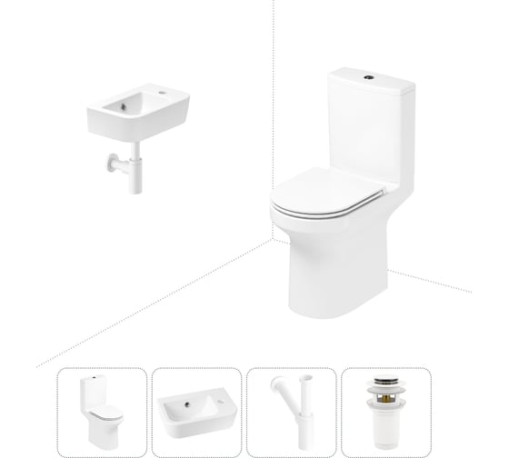 Изображение товара Безободковый напольный унитаз Lavinia Boho Grance Hill Rimless в комплекте 4 в 1 202008419