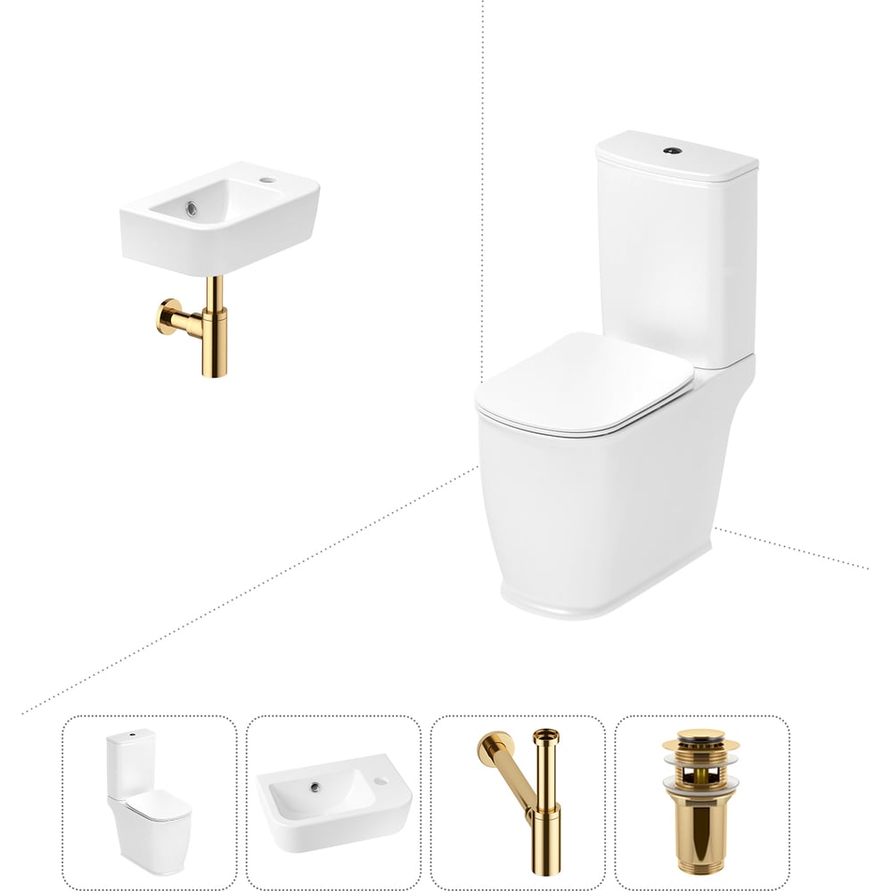 Изображение товара Унитаз-компакт Lavinia Boho Bell Pro 4 в 1 с раковиной и сиденьем