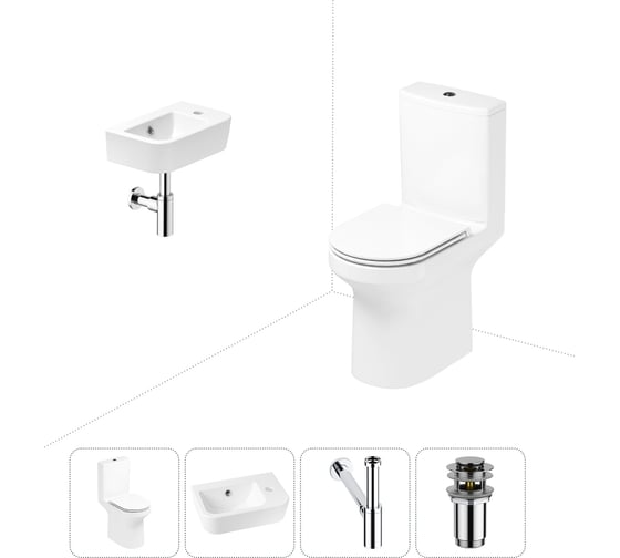 Изображение товара Безободковый напольный унитаз Lavinia Boho Grance Hill Rimless в комплекте 4 в 1 202008415