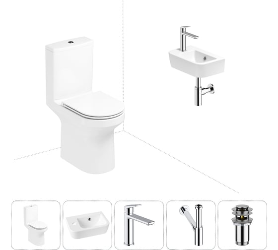 Изображение товара Безободковый напольный унитаз Lavinia Boho Grance Hill Rimless в комплекте 5 в 1 202008550