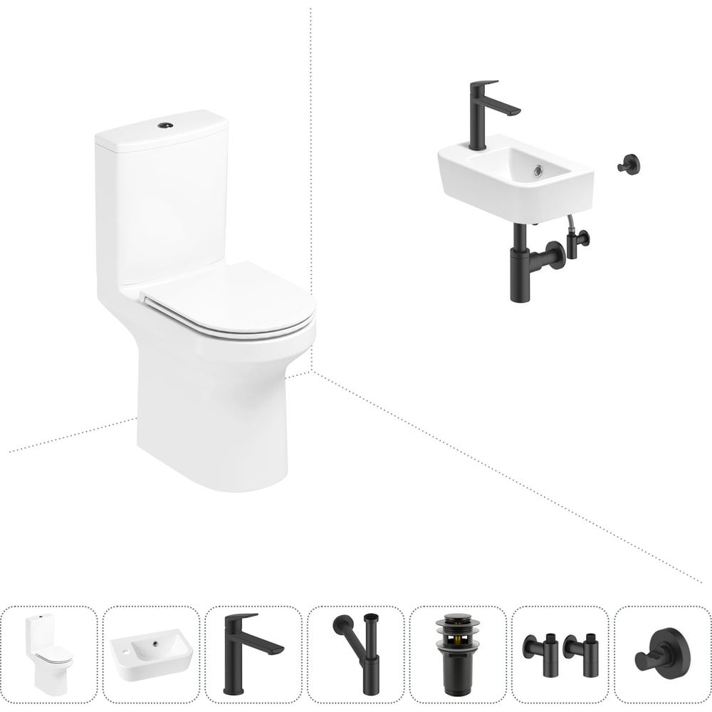 Изображение товара Безободковый напольный унитаз Lavinia Boho Grance Hill Rimless 7в1