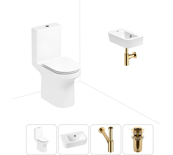 Изображение товара Безободковый напольный унитаз Lavinia Boho Grance Hill Rimless в комплекте 4 в 1 202008462