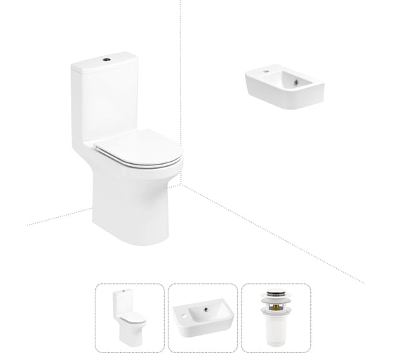 Изображение товара Безободковый напольный унитаз Lavinia Boho Grance Hill Rimless в комплекте 3 в 1 202008374