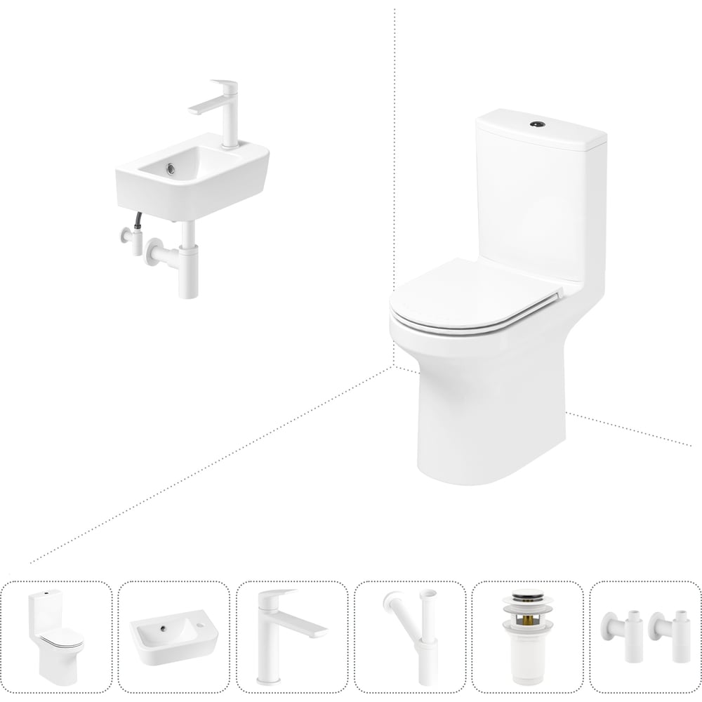 Изображение товара Безободковый напольный унитаз Lavinia Boho Grance Hill Rimless с раковиной