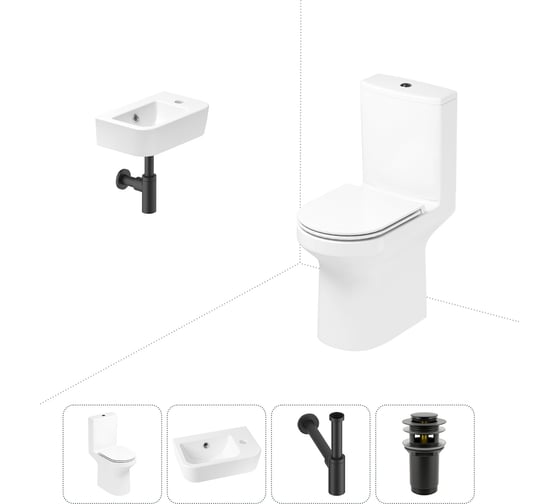 Изображение товара Безободковый напольный унитаз Lavinia Boho Grance Hill Rimless в комплекте 4 в 1 202008416